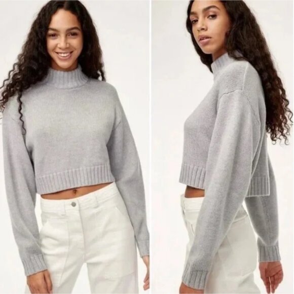 Aritzia Wilfred Free Harper 100% merino wool cropped sweater S - Picture 8 of 8